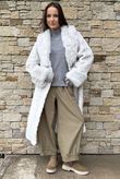 Verbier Premium Faux Fur Coat Grey Mist